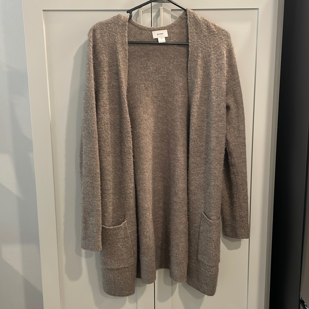 Brown, open cardigan, XS